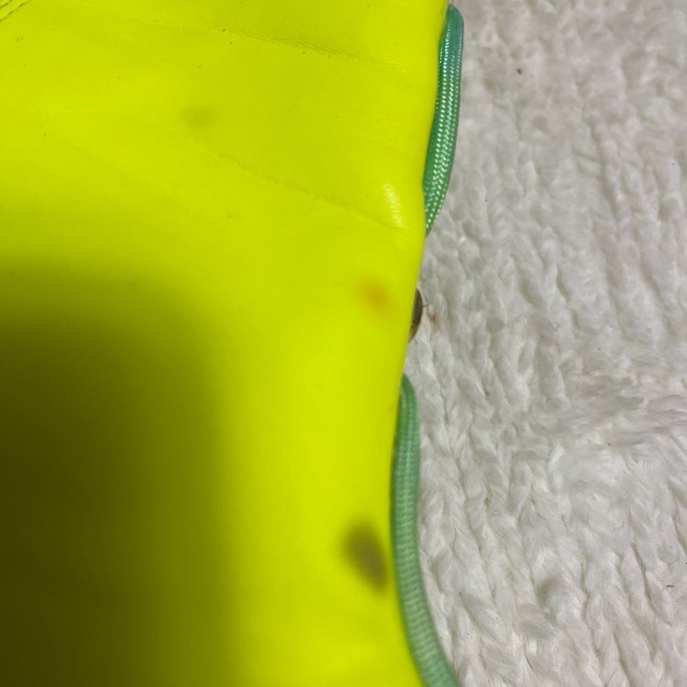 Rumbidra synthetic Neon green mid calf heel boots Colorful embellishments SZ11 - Picture 14 of 15